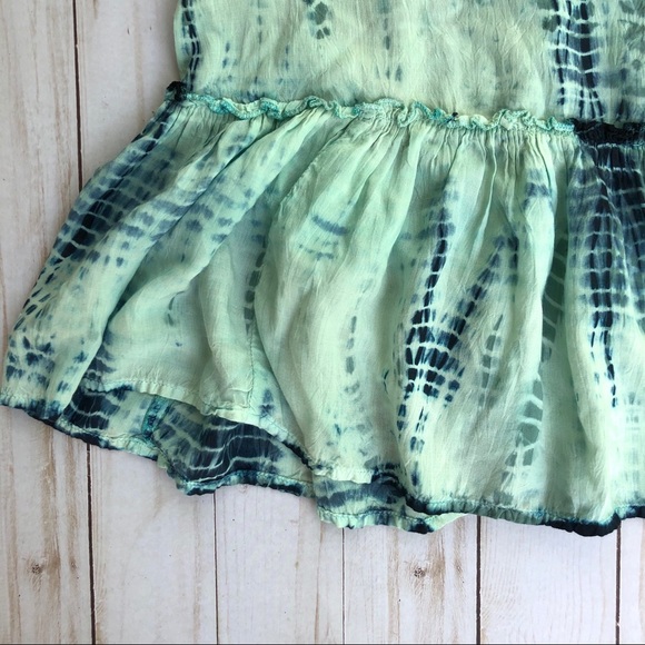 EUC Free People Blue Tie-Dye layered beaded tank - Picture 6 of 8